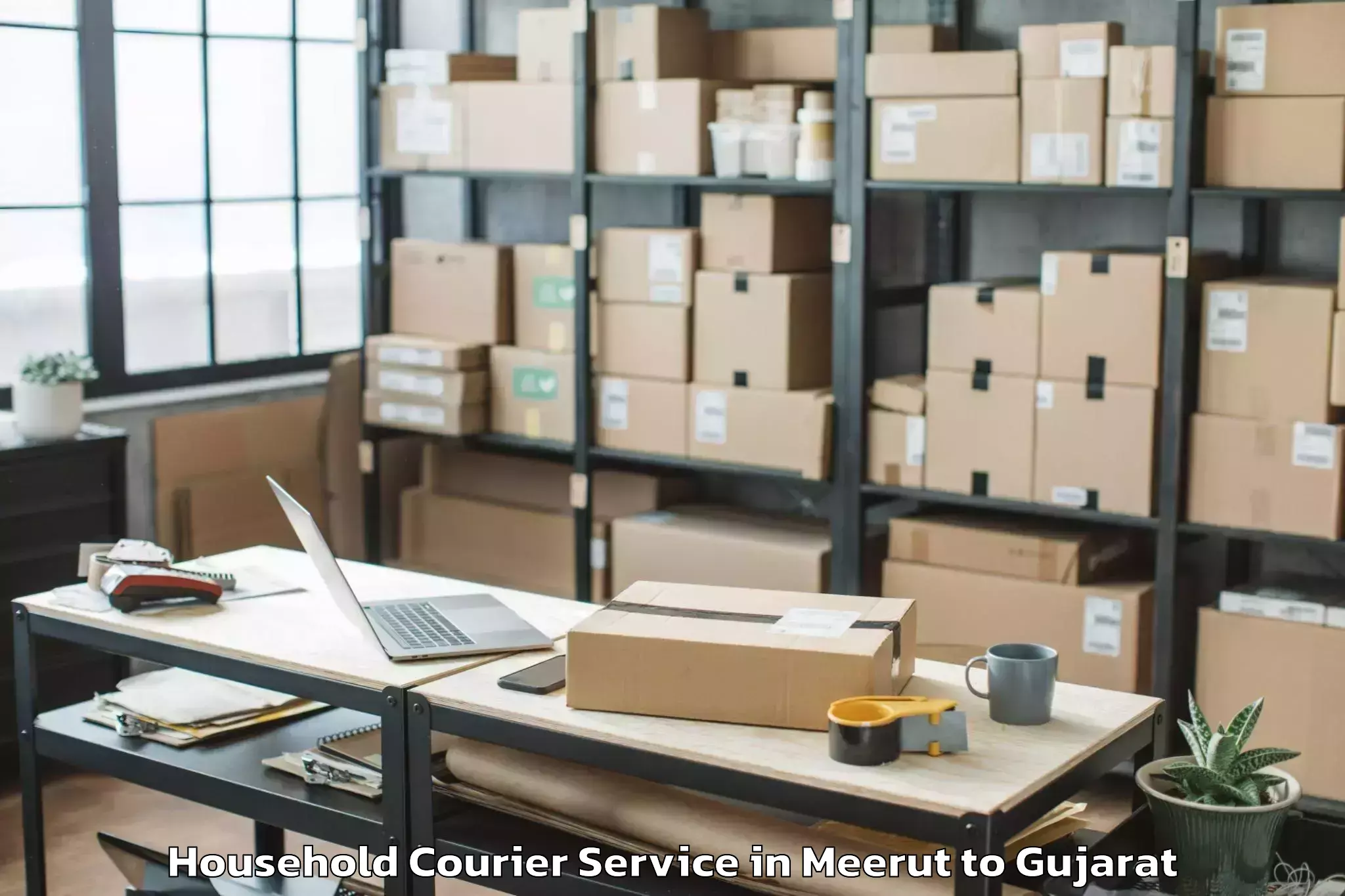 Comprehensive Meerut to Kalavad Household Courier